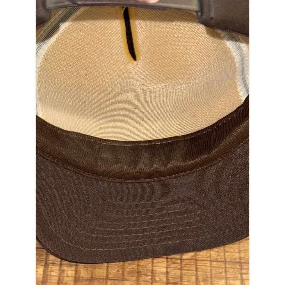 VINTAGE Breithaupt LUMBER Snap Back Mesh Trucker Hat Brown TOOLS Hanmer Saw